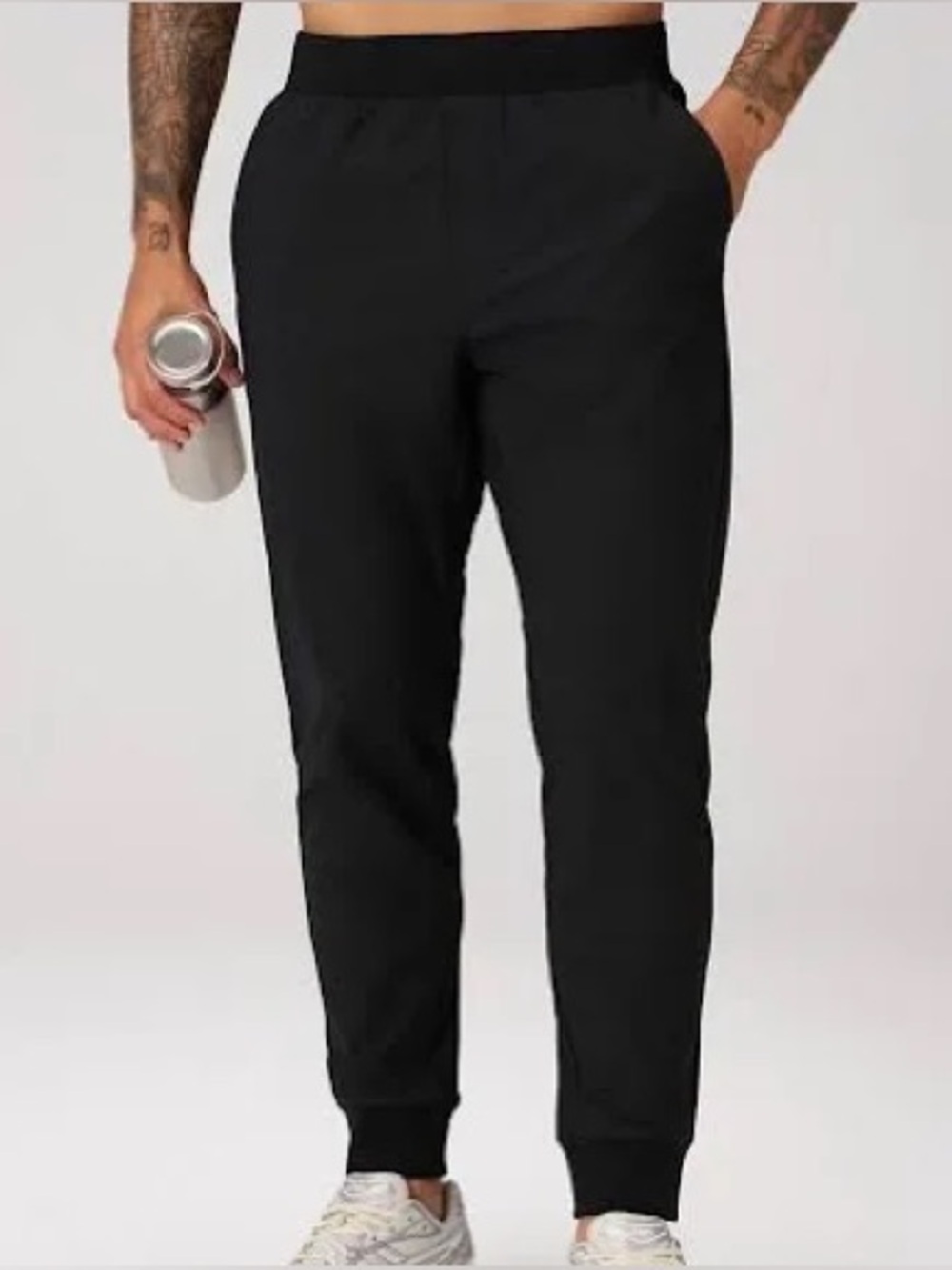 NEW Fabletics Men's Black Joggers with Elastic Waist XXL Short